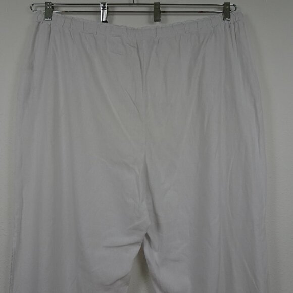 Vince Camuto Linen Blend Pants Women's Plus Size 3X White Wide Leg Side Slit - Picture 8 of 12
